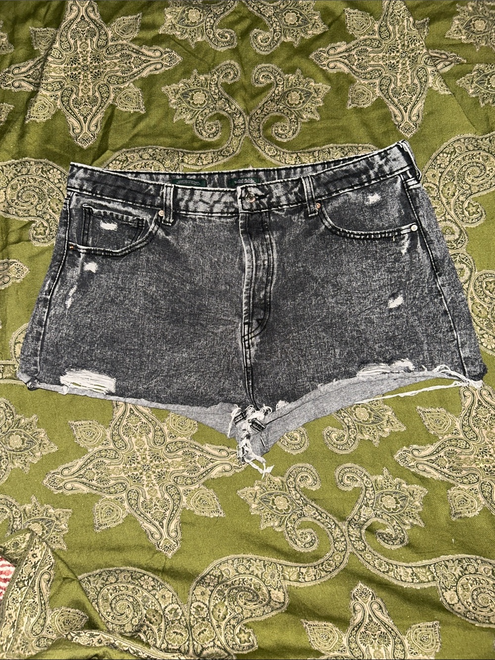 wild fable Washed Black Distressed Denim Shortalls